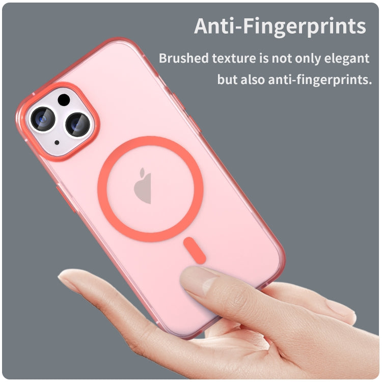 For iPhone 15 MagSafe Frosted Translucent TPU + PC Full Coverage Phone Case(Red) - iPhone 15 Cases by buy2fix | Online Shopping UK | buy2fix