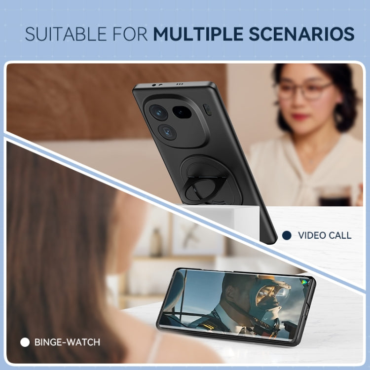 For vivo iQOO 12 Pro Magsafe Hidden Fold Holder Full Coverage Shockproof Phone Case(Grey) - iQOO 12 Pro Cases by buy2fix | Online Shopping UK | buy2fix