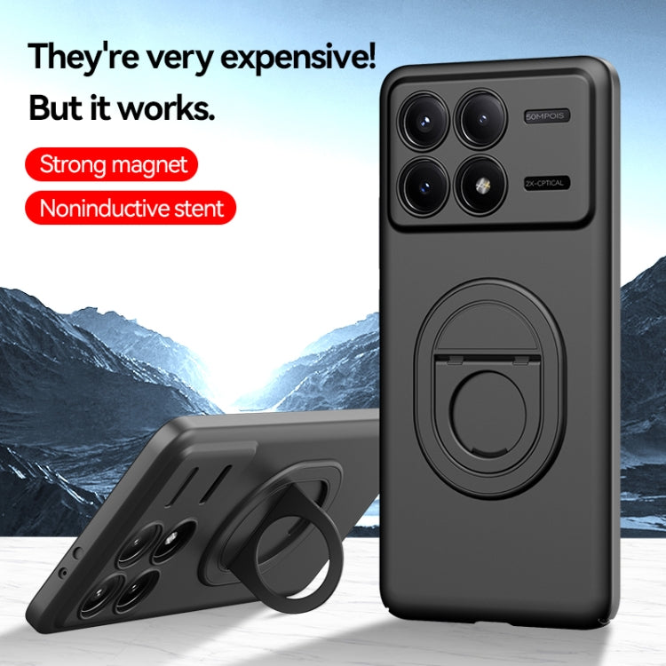 For Xiaomi Redmi K70 / K70 Pro Magsafe Hidden Fold Holder Full Coverage Shockproof Phone Case(Black) - K70 Pro Cases by buy2fix | Online Shopping UK | buy2fix