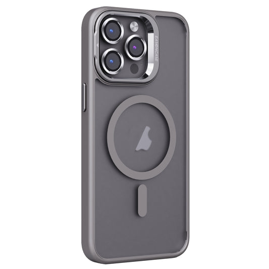 For iPhone 15 Pro Invisible Lens Holder PC + TPU Frosted MagSafe Phone Case(Gray) - iPhone 15 Pro Cases by buy2fix | Online Shopping UK | buy2fix