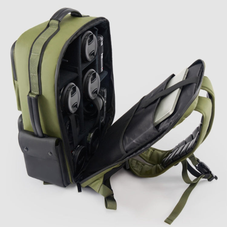 Cwatcun D117 Large Capacity Photography Backpack Shoulders Laptop Camera Bag, Size:43.3 x 33 x 13cm(Army Green) - Backpack by Cwatcun | Online Shopping UK | buy2fix