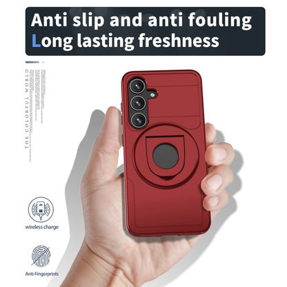 For Samsung Galaxy S24 5G MagSafe Ring Holder Armor Phone Case(Red) - Galaxy S24 5G Cases by buy2fix | Online Shopping UK | buy2fix