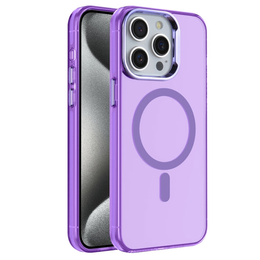 For iPhone 15 Pro Electroplated IMD Magsafe PC Hybrid TPU Phone Case(Purple) - iPhone 15 Pro Cases by buy2fix | Online Shopping UK | buy2fix