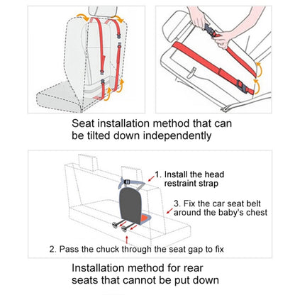 Car Portable Children Safety Seat, Size:50 x 33 x 21cm (For 0-5 Years Old)(Grey + Black) - Seat Accessories by buy2fix | Online Shopping UK | buy2fix