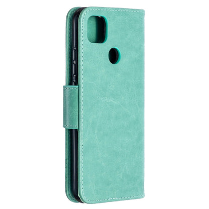 For Xiaomi Redmi 9C Two Butterflies Embossing Pattern Horizontal Flip Leather Case with Holder & Card Slot & Wallet & Lanyard(Green) - Xiaomi Cases by buy2fix | Online Shopping UK | buy2fix