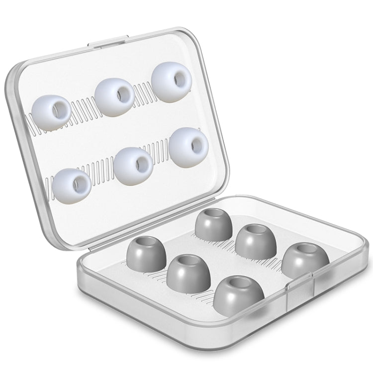 12 PCS Wireless Earphone Replaceable Silicone + Memory Foam Ear Cap Earplugs for AirPods Pro, with Storage Box(White + Grey) - Apple Accessories by buy2fix | Online Shopping UK | buy2fix