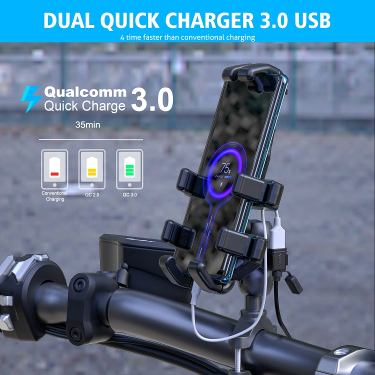 WUPP CS-1186A1 Motorcycle SAE Dual USB Fast Charging Charger - Battery Charger by WUPP | Online Shopping UK | buy2fix