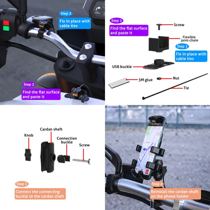 WUPP CS-1186A1 Motorcycle SAE Dual USB Fast Charging Charger - Battery Charger by WUPP | Online Shopping UK | buy2fix