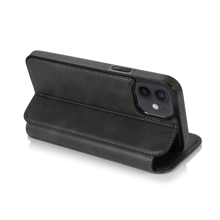 For iPhone 12 mini Strong Magnetic Closure PU + TPU Leather Case with Card Slots & Holder (Black) - Apple Accessories by buy2fix | Online Shopping UK | buy2fix