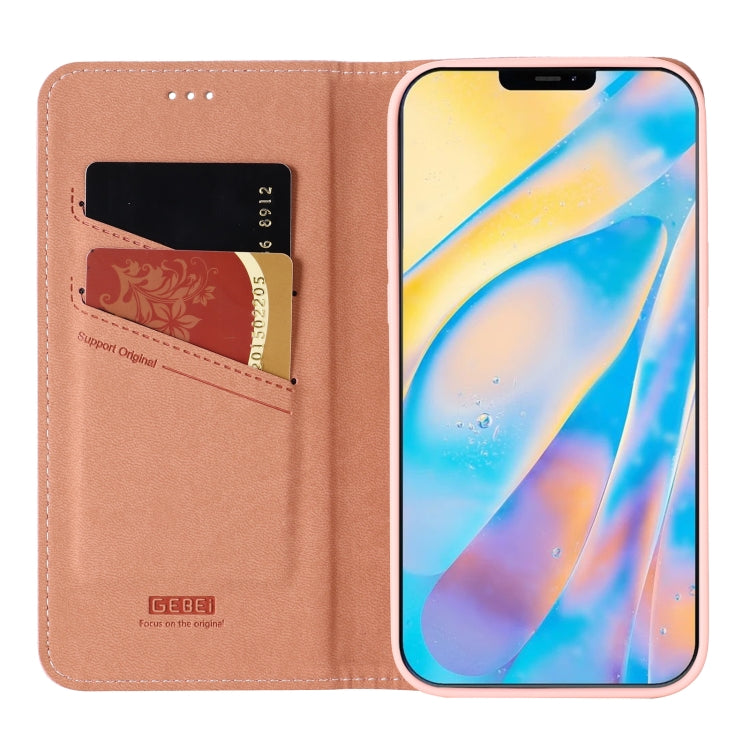 For iPhone 12 mini GEBEI PU+TPU Horizontal Flip Protective Case with Holder & Card Slots (Rose Gold) - iPhone 12 mini Cases by GEBEI | Online Shopping UK | buy2fix