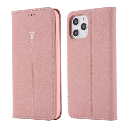 For iPhone 12 / 12 Pro GEBEI PU+TPU Horizontal Flip Protective Case with Holder & Card Slots(Rose Gold) - iPhone 12 / 12 Pro Cases by GEBEI | Online Shopping UK | buy2fix