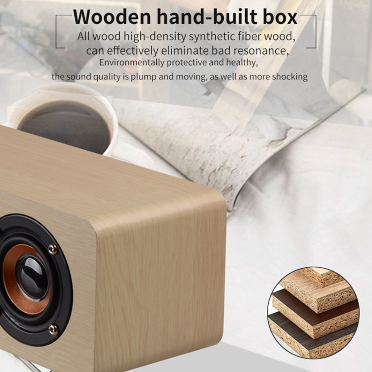 W8C Wooden Clock Subwoofer Bluetooth Speaker, Support TF Card & U Disk & 3.5mm AUX(Brown Wood) - Desktop Speaker by buy2fix | Online Shopping UK | buy2fix