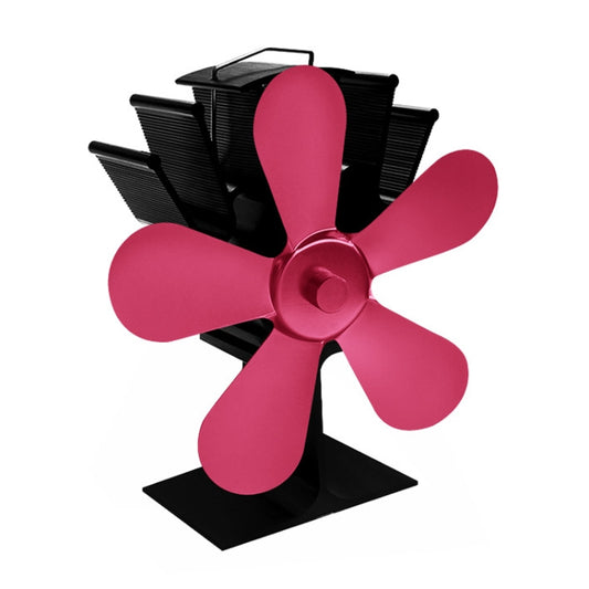 YL602 5-Blade High Temperature Metal Heat Powered Fireplace Stove Fan (Rose Red) - Consumer Electronics by buy2fix | Online Shopping UK | buy2fix