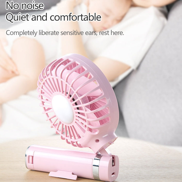 S2 Portable Foldable Handheld Electric Fan, with 3 Speed Control & Night Light (Pink) - Consumer Electronics by buy2fix | Online Shopping UK | buy2fix