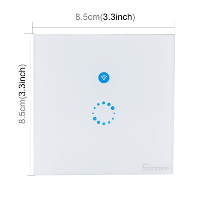 Sonoff  Touch 86mm 1 Gang Tempered Glass Panel Wall Switch Smart Home Light Touch Switch, Compatible with Alexa and Google Home, AC 90V-250V 400W 2A - Consumer Electronics by buy2fix | Online Shopping UK | buy2fix