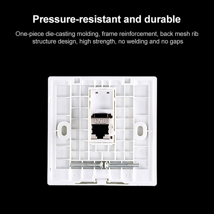 CAT.6 Shielded Pass-through Network Module, Single Port Panel + Shielded Pass-through(White) - Lan Cable and Tools by buy2fix | Online Shopping UK | buy2fix