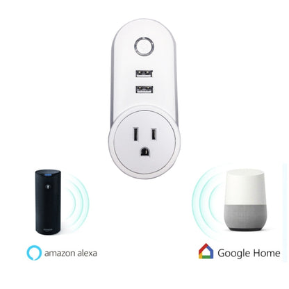 SA-002 2 USB Ports + 1 US Socket WiFi Smart Power Plug Socket, Compatible with Alexa and Google Home, AC 110V-230V, US Plug - Consumer Electronics by buy2fix | Online Shopping UK | buy2fix