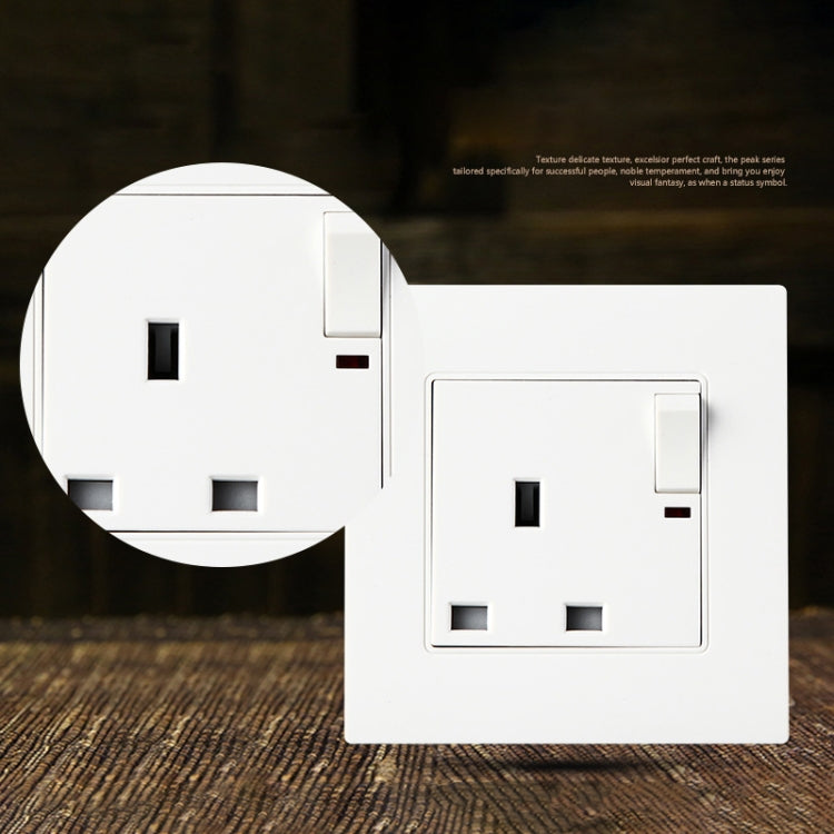 86 Type PC 13A Three Hole Power Socket with Light Switch, UK Plug - Consumer Electronics by buy2fix | Online Shopping UK | buy2fix