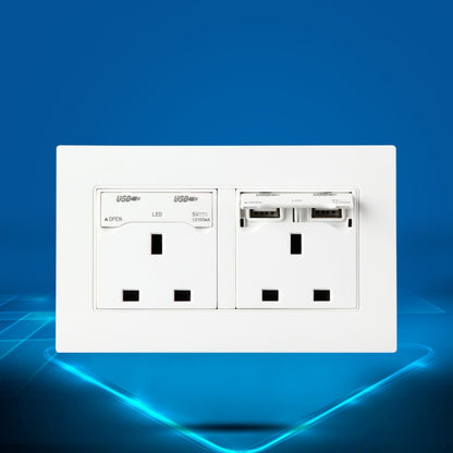 86 Type Three Hole USB Power Socket, UK Plug - Consumer Electronics by buy2fix | Online Shopping UK | buy2fix