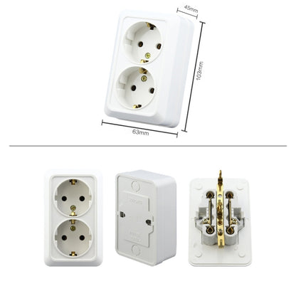 IP44 Wall-mounted Double-connection Socket, EU Plug - Consumer Electronics by buy2fix | Online Shopping UK | buy2fix