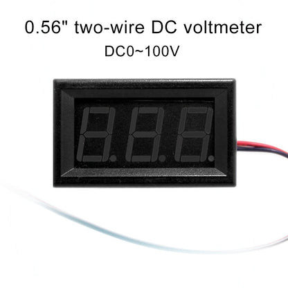 10 PCS 0.56 inch 3 Terminal Wires Digital Voltage Meter with Shell, Color Light Display, Measure Voltage: DC 0-100V (Red) - Consumer Electronics by buy2fix | Online Shopping UK | buy2fix