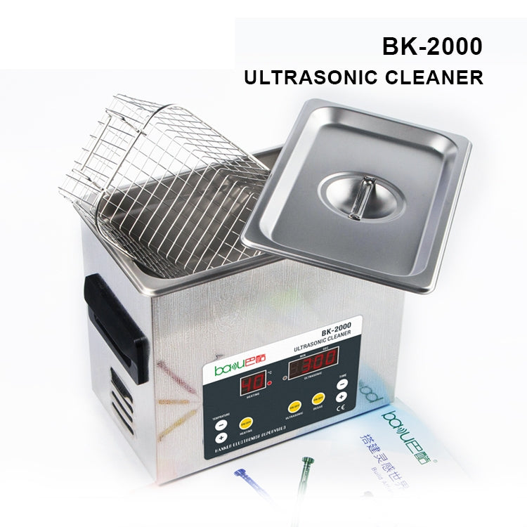 BAKU BK-2000 120W 3.36L LCD Display Heating Ultrasonic Cleaner with Basket, AC 220V, EU Plug - Ultrasonic Cleaner by BAKU | Online Shopping UK | buy2fix