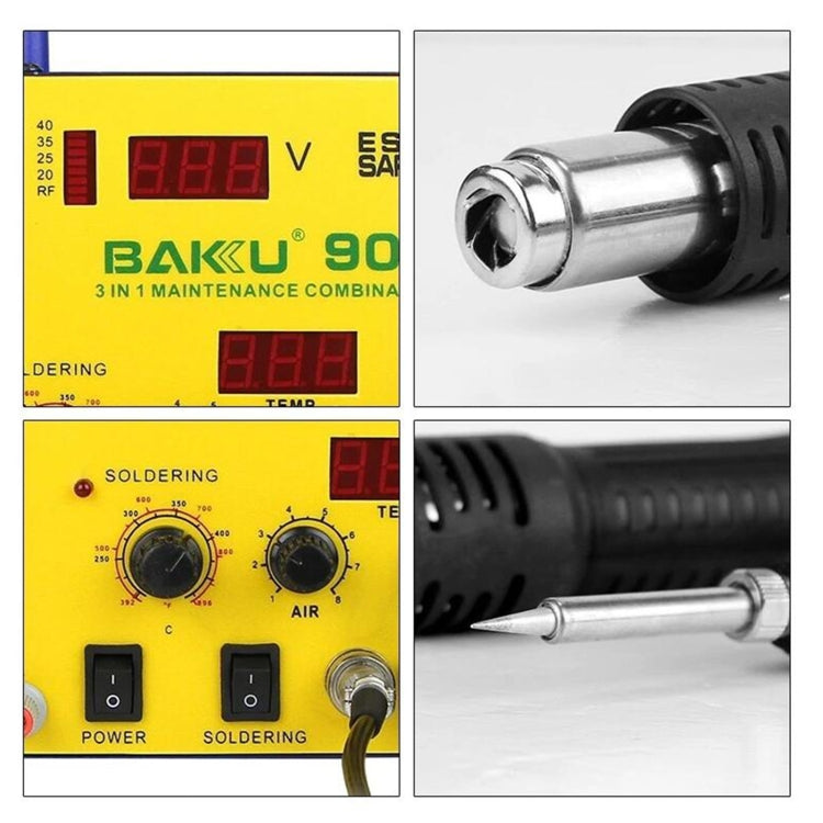 BAKU BK-909 BGA Rework Solder Station Hot Air Gun Welder Equipment, US Plug - Soldering Iron Set by BAKU | Online Shopping UK | buy2fix