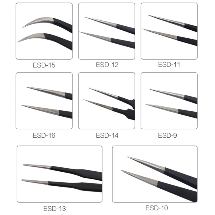 BEST BST-15 Precision Anti-static ESD Stainless Steel Tweezers - Tweezers by BEST | Online Shopping UK | buy2fix