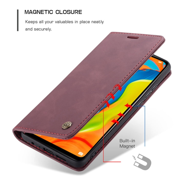 CaseMe-013 Multifunctional Retro Frosted Horizontal Flip Leather Case for Huawei P30 Lite, with Card Slot & Holder & Wallet (Wine Red) - Huawei Cases by CaseMe | Online Shopping UK | buy2fix