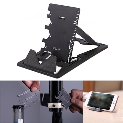 Multi-function Folding Stainless Steel Tool Card Bottle Opener Phone Holder - Desktop Holder by buy2fix | Online Shopping UK | buy2fix