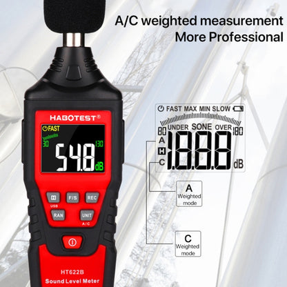 HABOTEST HT622B Household High Precision Digital Sound Level Meter - Light & Sound Meter by HABOTEST | Online Shopping UK | buy2fix