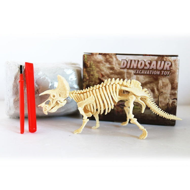 Assembled Triceratops Skeleton Archaeological Excavation Toys Simulation Fossil Model Manual Toys - DIY Developmental Toys by buy2fix | Online Shopping UK | buy2fix