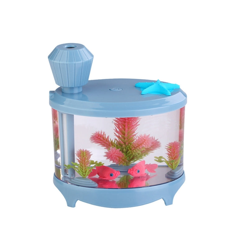 460ML Fish Tank Style Ultrasonic Aromatherapy Air Purifier Humidifier USB Atomizer with LED Night Light(Blue) - Home & Garden by buy2fix | Online Shopping UK | buy2fix