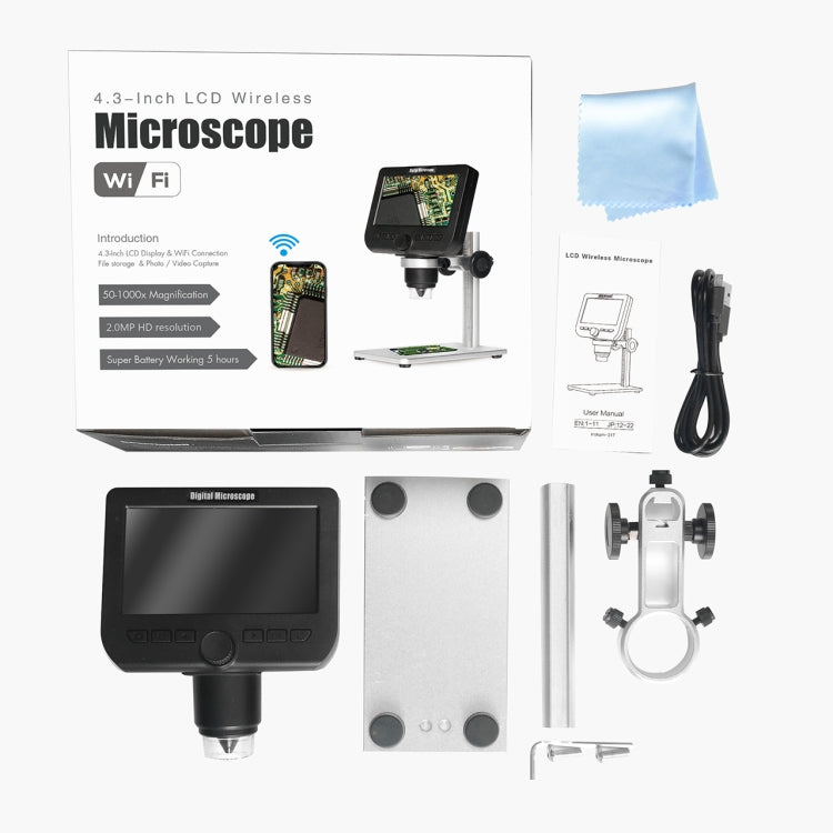 inskam317 1080P 4.3 inch LCD Screen WiFi HD Digital Microscope, Metal Bracket - Digital Microscope by buy2fix | Online Shopping UK | buy2fix