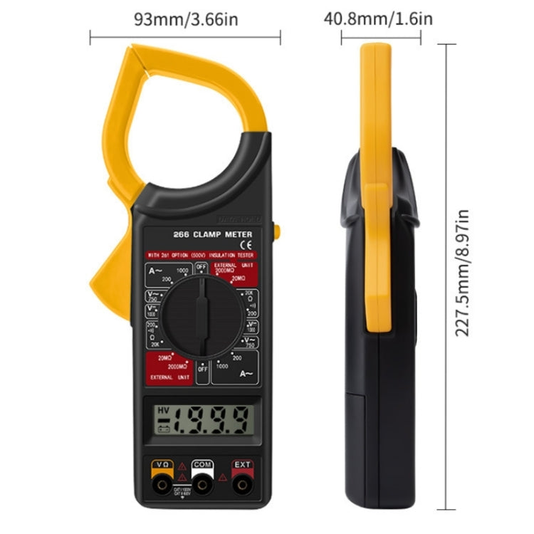 ANENG 266X Automatic High-Precision Clamp Multimeter with Buzzer (Yellow) - Digital Multimeter by ANENG | Online Shopping UK | buy2fix