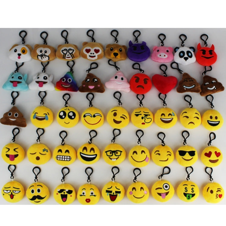 20 PCS Creative Plush Doll Mobile Pendants Gift Cartoon Cute Facial Expression Decorations Keychains with Hook - Key Rings by buy2fix | Online Shopping UK | buy2fix