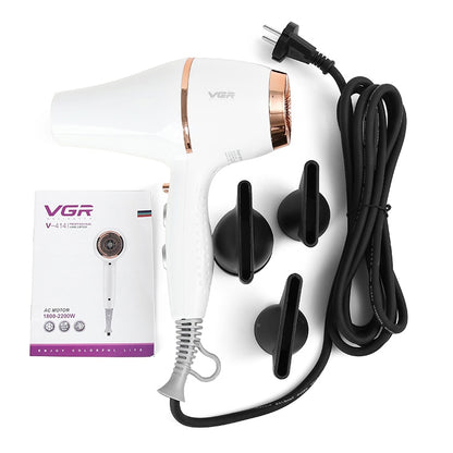 VGR V-414 2200W Negative Ion Hair Dryers with 6 Gear Adjustment, Plug Type: EU Plug(White) - Home & Garden by VGR | Online Shopping UK | buy2fix