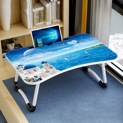 W-shaped Non-slip Legs Pattern Adjustable Folding Portable Laptop Desk with Card Slot (Castle) - Computer & Networking by buy2fix | Online Shopping UK | buy2fix