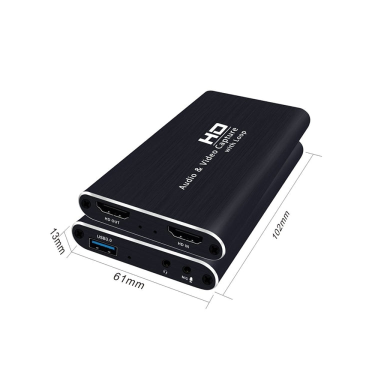 Z34 HDMI Female + Mic to HDMI Female + Audio + USB HD Video & Audio Capture Card with Loop - Consumer Electronics by buy2fix | Online Shopping UK | buy2fix