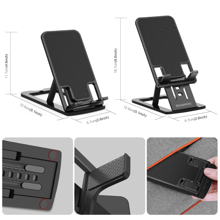 HAWEEL Adjustable Lifting Folding Portable Live Broadcast Desktop Plastic Holder(Black) - Consumer Electronics by HAWEEL | Online Shopping UK | buy2fix