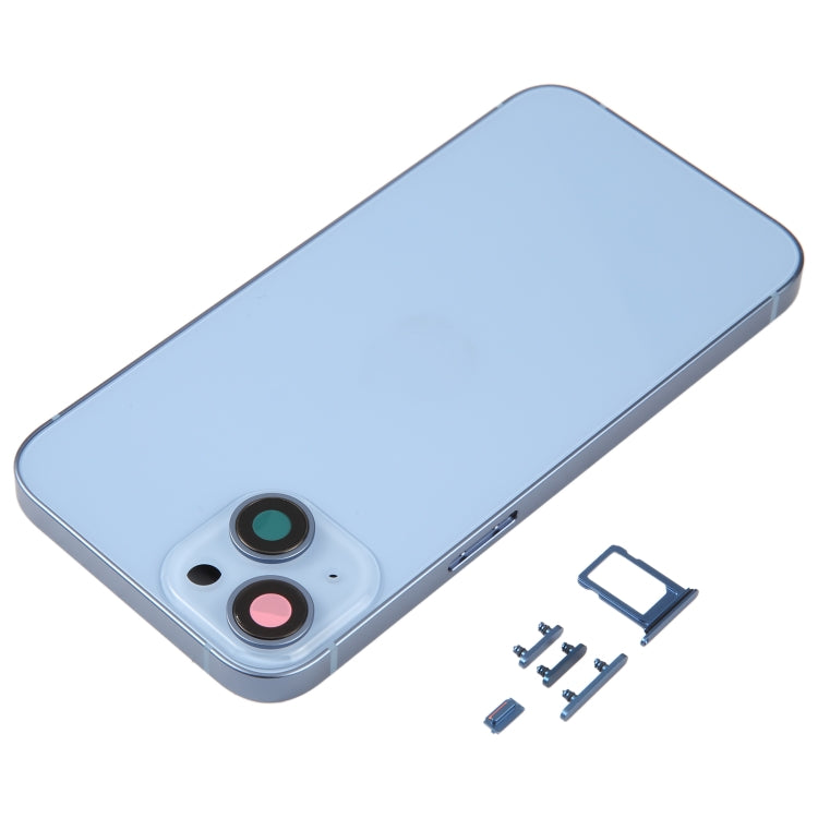For iPhone 14 Battery Back Cover with Middle Frame / Side Keys(Blue) - Repair & Spare Parts by buy2fix | Online Shopping UK | buy2fix