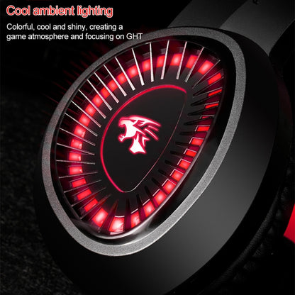 HAMTOD V1000 Dual-3.5mm Plug Interface Gaming Headphone Headset with Mic & LED Light, Cable Length: 2.1m(Red) - Multimedia Headset by HAMTOD | Online Shopping UK | buy2fix