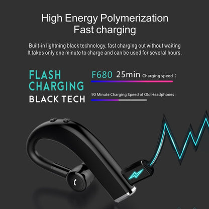 F680 Bluetooth 5.0 Fast Charging Wireless Business Sports Bluetooth Earphone (Black) - Bluetooth Earphone by buy2fix | Online Shopping UK | buy2fix