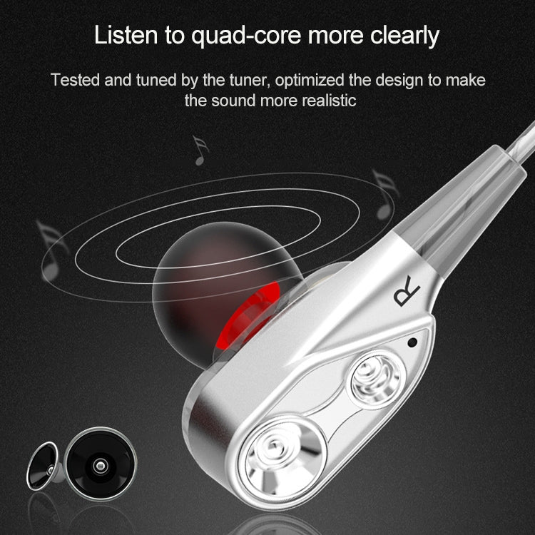 D12 1.2m Wired In Ear 3.5mm Interface Stereo Wire-Controlled HIFI Earphones Dual-motion Loop Running Game Music Headset With Packaging(White) - In Ear Wired Earphone by buy2fix | Online Shopping UK | buy2fix