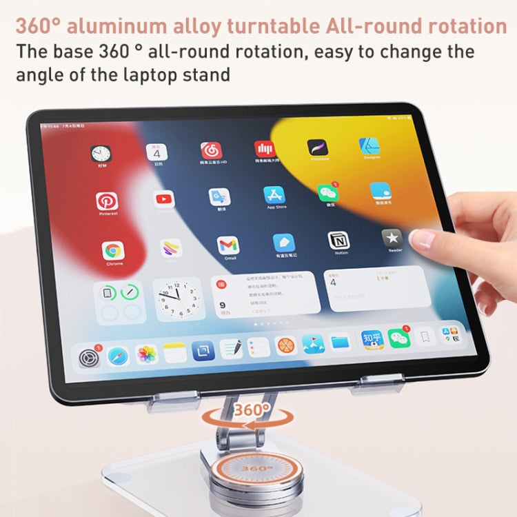 R-JUST T632 Acrylic 360 Degree Rotating Desktop Tablet Stand (Transparent) - Desktop Holder by R-JUST | Online Shopping UK | buy2fix
