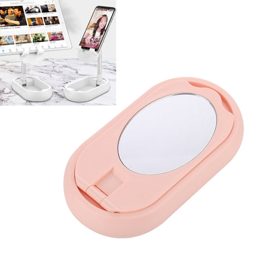 XC03 Telescopic Folding Mobile Phone Tablet Mirror Desktop Holder Bracket (Pink) - Desktop Holder by buy2fix | Online Shopping UK | buy2fix