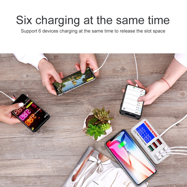 WLX-896+ 6 In 1 Multi-function Smart Digital Display USB Charger(EU Plug) - Multifunction Charger by buy2fix | Online Shopping UK | buy2fix