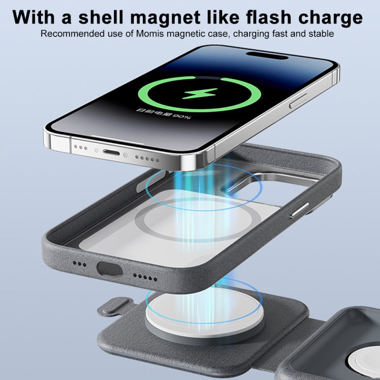 MOMAX UD30 Q.Mag Go 2 in 1 Foldable Magsafe Magnetic Wireless Charger - Charger / Holder by MOMAX | Online Shopping UK | buy2fix