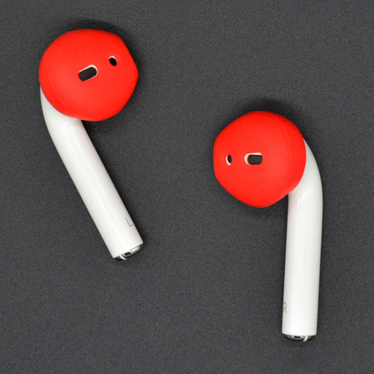 2 PCS Earphone Silicone Ear Caps Earpads for Apple AirPods / EarPods(Red) - Apple Accessories by buy2fix | Online Shopping UK | buy2fix