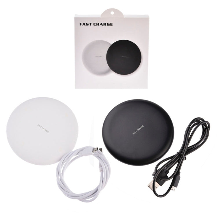 TOVYS-KC-N5 9V 1A Output Frosted Round Wire Qi Standard Fast Charging Wireless Charger, Cable Length: 1m(White) - Wireless Charger by buy2fix | Online Shopping UK | buy2fix